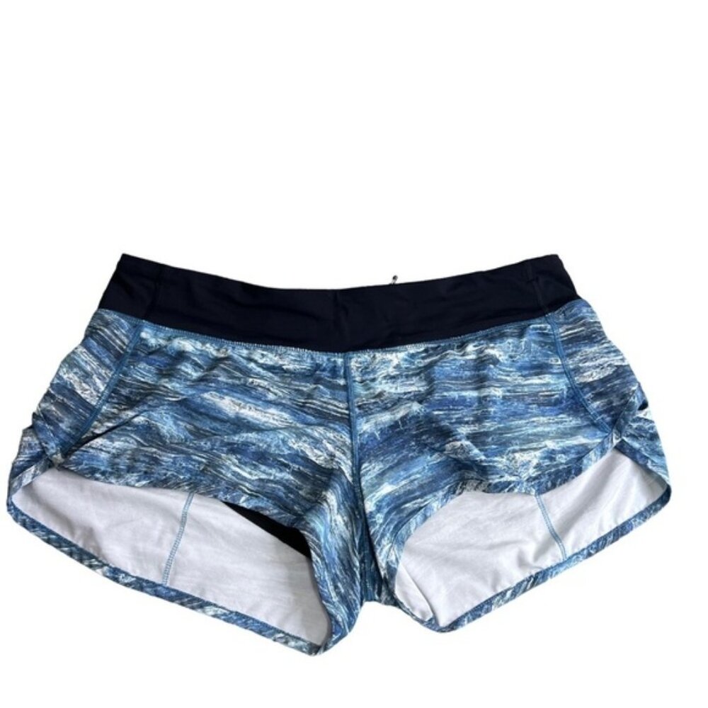 Lululemon Speed Short (4-way Stretch 2.5 ) Aerial Drift Multi Black Size 10 - Picture 4 of 15